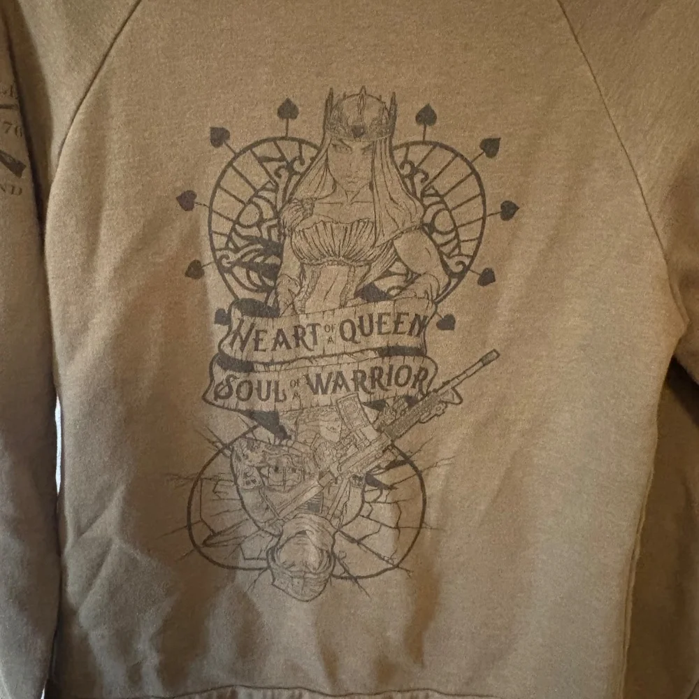 WOMEN'S HEART AND SOUL OF A WARRIOR FULL-ZIP HOODIE - MILITARY GREEN XL - Picture 8 of 8